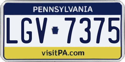 PA license plate LGV7375