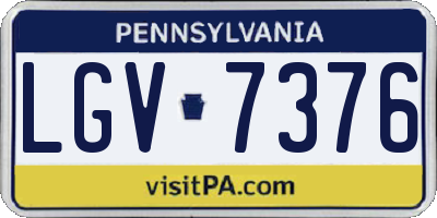 PA license plate LGV7376