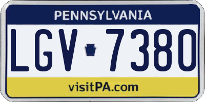 PA license plate LGV7380