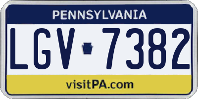 PA license plate LGV7382