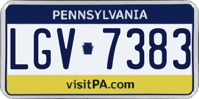PA license plate LGV7383