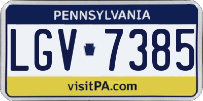 PA license plate LGV7385