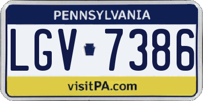 PA license plate LGV7386