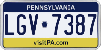 PA license plate LGV7387