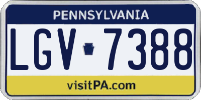 PA license plate LGV7388