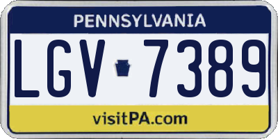 PA license plate LGV7389