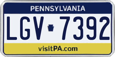 PA license plate LGV7392