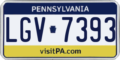 PA license plate LGV7393