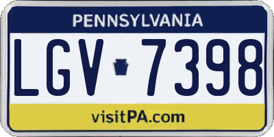 PA license plate LGV7398