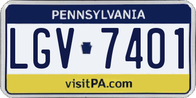 PA license plate LGV7401