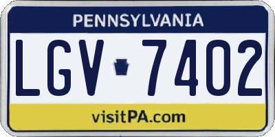 PA license plate LGV7402