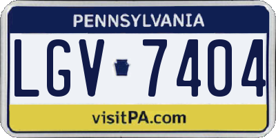 PA license plate LGV7404