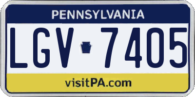 PA license plate LGV7405