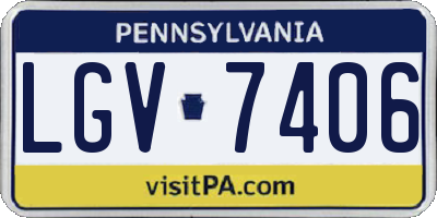 PA license plate LGV7406
