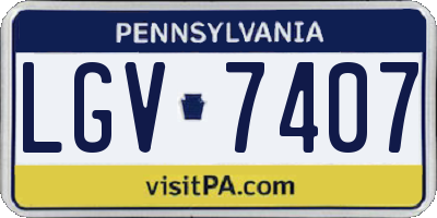 PA license plate LGV7407