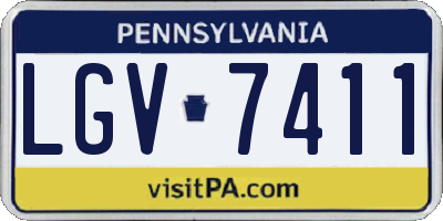 PA license plate LGV7411