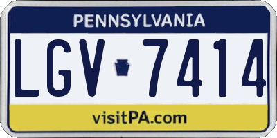 PA license plate LGV7414