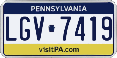 PA license plate LGV7419