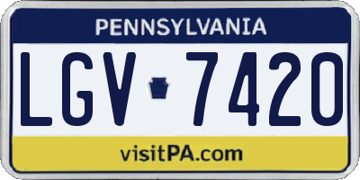 PA license plate LGV7420