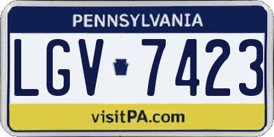 PA license plate LGV7423