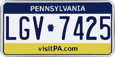 PA license plate LGV7425