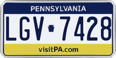 PA license plate LGV7428