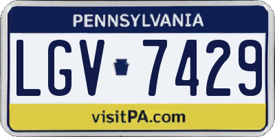 PA license plate LGV7429
