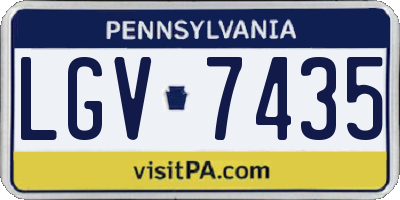 PA license plate LGV7435