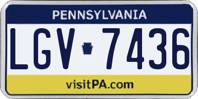 PA license plate LGV7436