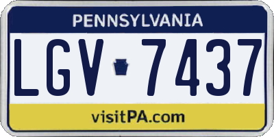 PA license plate LGV7437