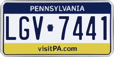 PA license plate LGV7441