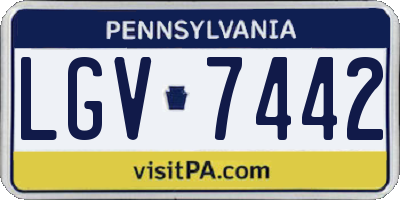 PA license plate LGV7442