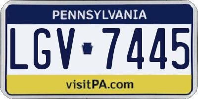 PA license plate LGV7445