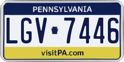 PA license plate LGV7446