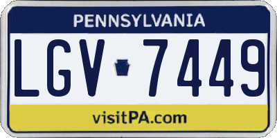 PA license plate LGV7449