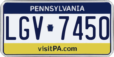PA license plate LGV7450