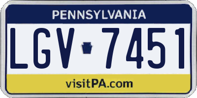 PA license plate LGV7451