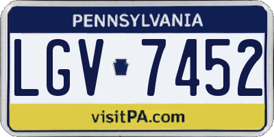 PA license plate LGV7452