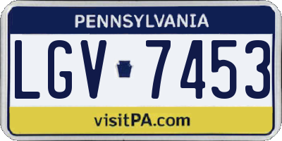 PA license plate LGV7453