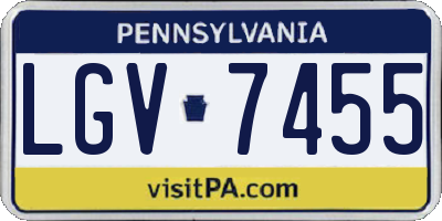 PA license plate LGV7455