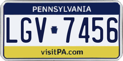 PA license plate LGV7456