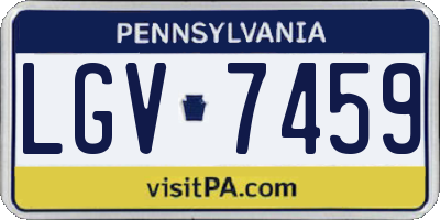 PA license plate LGV7459