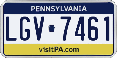 PA license plate LGV7461