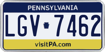 PA license plate LGV7462