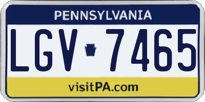 PA license plate LGV7465