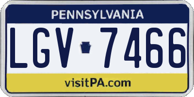 PA license plate LGV7466