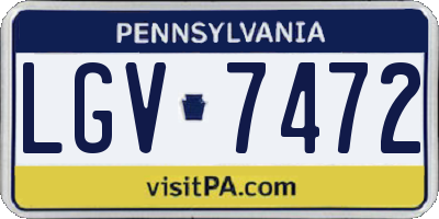 PA license plate LGV7472