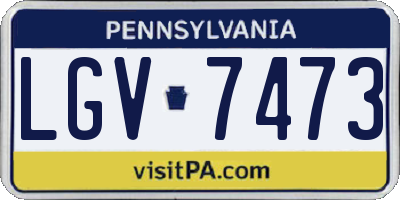 PA license plate LGV7473