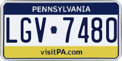 PA license plate LGV7480