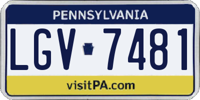 PA license plate LGV7481